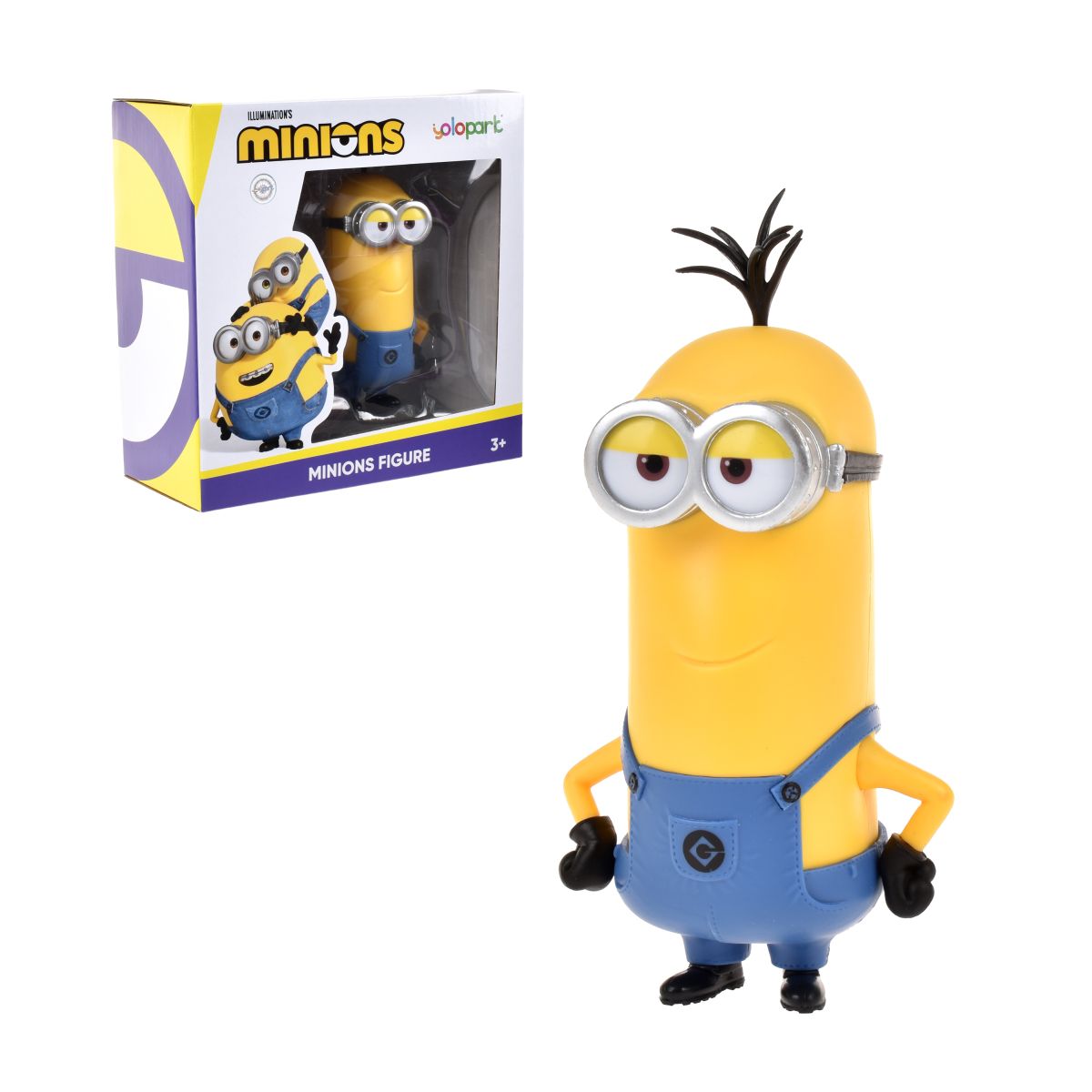Figura de acción Kevin Minions en pose característica con overol azul